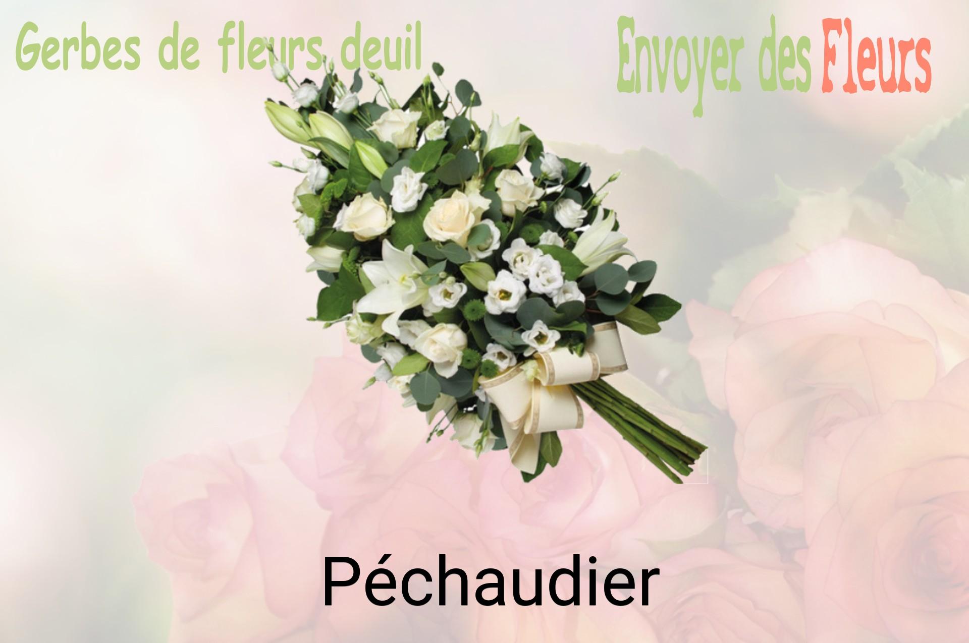 Gerbe de fleurs de deuil livrée à Péchaudier